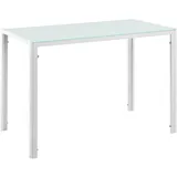 Helloshop26 - Esstisch für Küche/Wohnzimmer Glas Stahlbeine 105 cm weiß 03_0006261