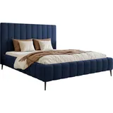 Selsey Fiarro - Polsterbett 140x200 mit Bettkasten, Metallfüßen, Velours, marineblau - Dunkelblau