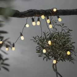 LED Partylichterkette 16 kleine milchig weiße Kugeln 4,5m für Außen