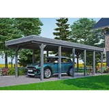 SKANHOLZ Carport Friesland Schiefergrau 314 x 860 cm mit Aluminiumdach