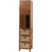 Mendler Teak-Hochschrank HWC-M84, Badschrank Highboard, hochwertiges B-Grade-Teak (Kernholz, 20-30