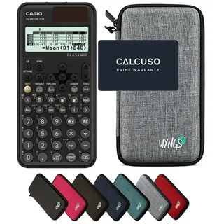 CASIO Taschenrechner fx-991DE CW ClassWiz inkl. WYNGS Schutztasche Hellgrau grau