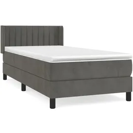 vidaXL Boxspringbett 100 x 200 cm Dunkelgrau