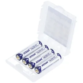 XTAR 4 Stück XTAR AAA Micro LR03, Li-Ion Akku, 1,5V, 1000mAh, 1620mWh, Aufladbar mit LED-Indikator, mit Aufbewahrungsbox