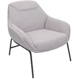 Mendler Lounge-Sessel HWC-J77 Bouclé 0 x 0 x 0 cm Hellgrau mit Kissen/Rollen