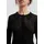 QS Leicht transparenter Pullover mit Knopfleiste und Polokragen Schwarz L