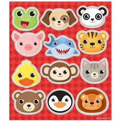 12 Bunte Tierwelt Sticker