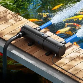Wiltec SunSun Komplettset: CBF-350B Teichfilter bis 60000 L, NEO10000 SuperECO Teichpumpe 10000l/h 80W, CUV-224 Teichklärer mit 24W, Y-Verteiler