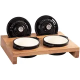 chef cuisine international Mini Cocotte Topf-Set 2-tlg. Mini Cocotte + Servierbrett
