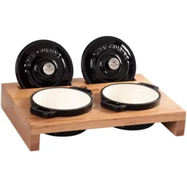 chef cuisine international Mini Cocotte Topf-Set 2-tlg. Mini Cocotte + Servierbrett