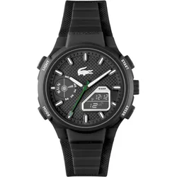 Chronograph LACOSTE "LC33", schwarz, Armbanduhren, Herren, Armbanduhr, Herrenuhr, Silikonarmband, analog, digital
