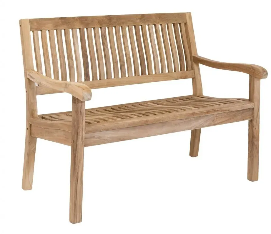 Stabile 2-sitzer Gartenbank Kingsbury in Premium Teak 120 cm