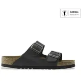 Birkenstock für Herren. 752481 Leder-Sandalen Arizona (Regular Fit) schwarz (42), Wohnung, Keine, Lässig