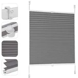 Sekey Plissee ohne Bohren Verdunkelung, Fenster Plissee Klemmfix Jalousie 110 cm breit, Verspannt Blickdicht Sonnenschutz Fensterollo, 110x130cm, Dunkelgrau