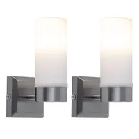 GLOBO LED Wandleuchte Glas IP44 Badezimmerleuchte Opalglas Wandlampe Badezimmer,