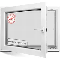 Kellerfenster 50x70 cm 2 fach Verglasung - Alle Größen Kunststofffenster 60mm Profil -Din Links- BxH: 500x700mm Perfekt für Fenster Gartenhaus, Garagenfenster, Hauskeller mit Dreh-Kipp System