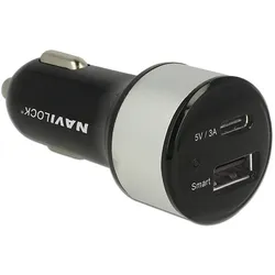 Navilock Car charger - Auto-Netzteil - 3 A - 2 Ausgabeanschlussstellen (USB, USB