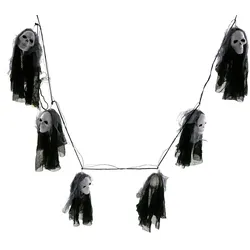 Halloween Dekoration - Lichterkette 6 Geister (1,80m)
