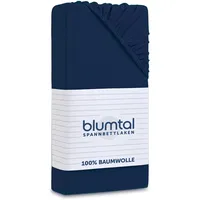 Blumtal Spannbettlaken Baumwolle-Jersey 90 x 200 cm Blau