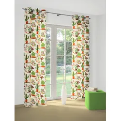 Vorhang WIRTH "Oakham" Gr. 4, orange (terrakotta, natur), B:130cm H:245cm, Polyester, Gardinen