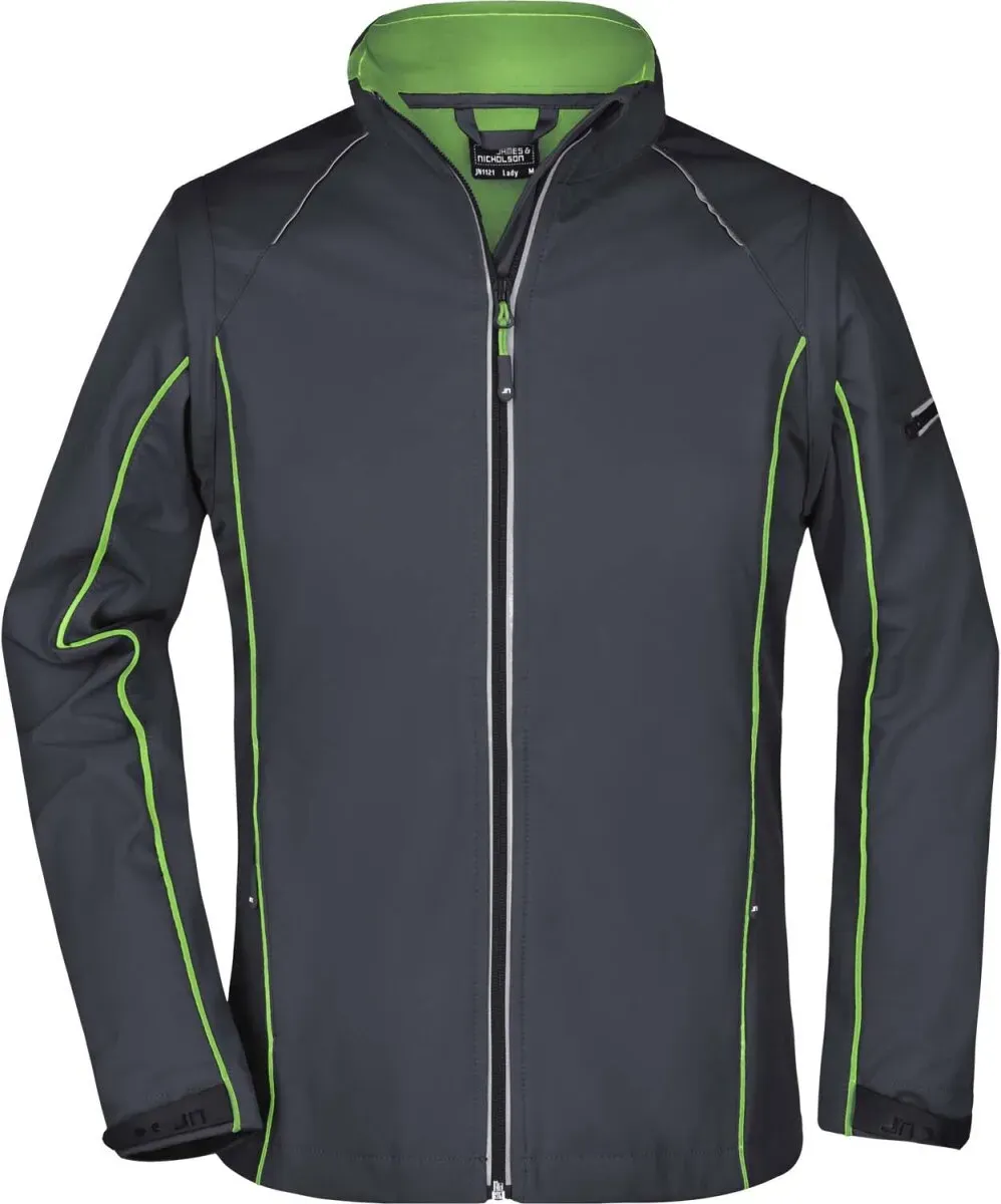 James & Nicholson Damen Softshell Jacke mit abnehmbaren Ärmeln Softshell-Jacke JN1121 iron grey/green M