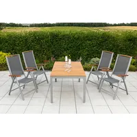 Merxx Siena Set 5-tlg. Tisch 150 x 90 cm grau