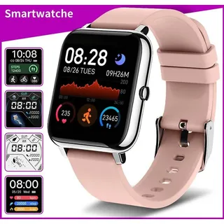 Wasserdichte Fitness Armband P22 Smart Uhr für Männer Frauen Sport Uhr Schrittzähler für Walking Herz Rate Monitor Blutdruck, Rosa - Rosa