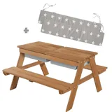 roba Kindersitzgarnitur Teak, Holz, Stern/Sternzeichen, 4-Sitzer, rechteckig,Rechteckig, Gartenmöbel, Kinder-Gartenmöbel
