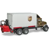 Bruder 02828 - Mack Granite UPS Logistik-LKW mit Mitnahmestapler 1:16