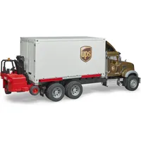 Bruder 02828 - Mack Granite UPS Logistik-LKW mit Mitnahmestapler 1:16