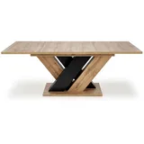 designimpex Esstisch Design HAB-111 Tisch Eiche Artisan - Schwarz ausziehbar 160 bis 200 cm, Esstisch, Esszimmertisch, Tisch, Ausziehtisch, Küchentisch, Esszimmer beige|schwarz