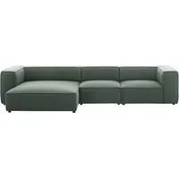 W.Schillig Ecksofa »around-the-block«, mit eleganter Biese, mit Federkern, Breite 341 cm grün