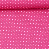 Baumwollstoff Punkte mini Ø 1mm pink weiß
