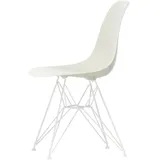 Vitra - Eames Plastic Side Chair DSR RE, weiß / kieselstein (Filzgleiter weiß)