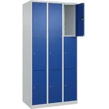 Californian Products CP Schließfachschrank Classic Plus enzianblau, lichtgrau 080000-303 S10003, 9 Schließfächer 90,0 x 50,0 x 185,0 cm