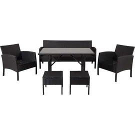 VCM Knock Dining-Loungeset 6-tlg. grau/schwarz