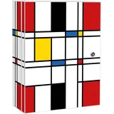 XXL Medizinschrank abschließbar Stahl weiß Arzneischrank Rot Gelb Blau Medikamentenschrank 35x46x15cm, Beklebung komplett [BS1 12136] - Bunt