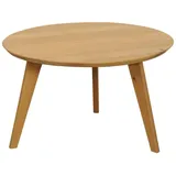 G + K Samani Couchtisch OLPE, Braun - Wildeichenholz massiv geölt 70 cm