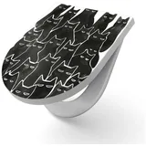 DEQORI WC-Sitz 'Schwarzes Rudel', WC Toilettensitz bedruckt Klobrille Toilettendeckel Motiv WC-Brille schwarz