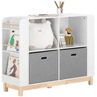 SoBuy Kinderregal Bücherregal Kinderzimmer Aufbewahrungsregal für Kinder- Kinderzimmer Möbel Weiß-Natur bht ca. 100x80x35cm