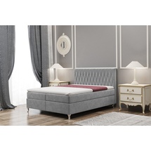 Fun Möbel Boxspringbett Schlafzimmerbett ESME 140x200cm in Stoff Monolith Grau - Grau