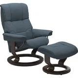 Stressless Stressless® Relaxsessel »Mayfair«, (Set, Relaxsessel mit Hocker), mit Classic Base, Gestell Braun blau