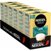 Nescafé Gold Typ Latte, Löslicher Bohnenkaffee, Instantkaffee, Instant Kaffee, 6 x 8 Portionen