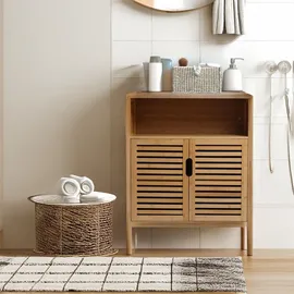 ad.con Badezimmerschrank Bambus mit 3 Ablagen 81 x 65 x 31 cm Natural
