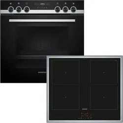SIEMENS Induktions Herd-Set "EQ522DA1ZM", A+ (A+++-D), grau (edelstahl), Herdsets, Schnellaufheizung