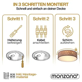 monzana Sternenhimmel 1-flammig 30 cm taupe rund