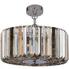 Searchlight Hängeleuchte Chapeau 3-flg. Ø 35 cm Glamourös/Chrom/Klar/Rauchfarben/Bernsteinfarben/Weiß