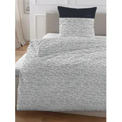 Bettwäsche Gr. 2, blau (marine), B/L: 155cm x 220cm, Renforcé, B/L: 80cm x 80cm, Renforcu00e9, 100% Baumwolle, Bettwäsche