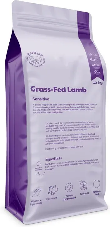 Buddy All Natural Pet Foods Weidelandlamm 12 kg