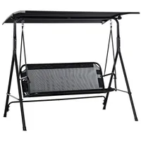 Outsunny Hollywoodschaukel Schwarz 2-Sitzer
